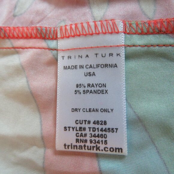TRINA TURK Multicolor Retro Stretch Swim Cover Up Tie Skirt Vacation Resort Sz S - Picture 15 of 15